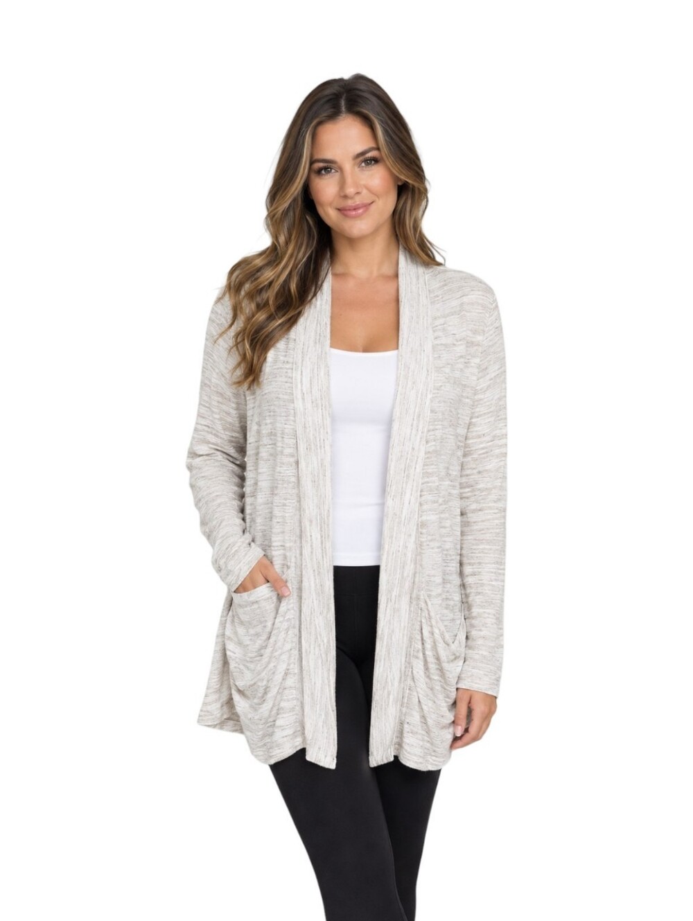 Tommy Hilfiger Athluxe Cardigan – Size Large Ivory And Shades Of Brown